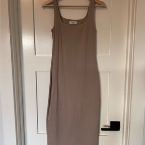 Aritzia Babaton Taupe Tank Midi Dress S